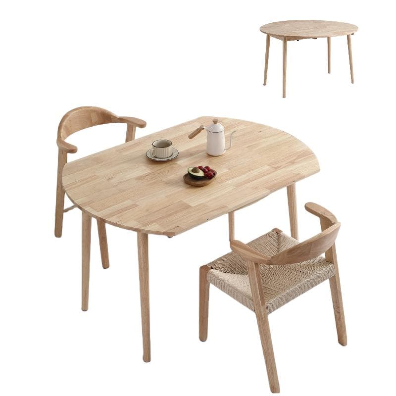 【3点セット】伸長式ダイニングテーブル1点×チェア2脚　多機能　NATURAL