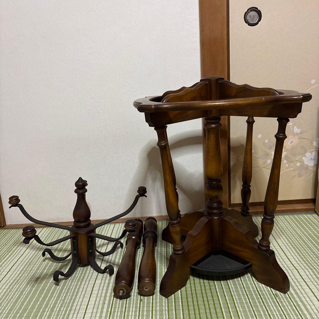 カリモク ポールハンガー コートハンガー 傘立て　帽子掛昭和　レトロ　オールド