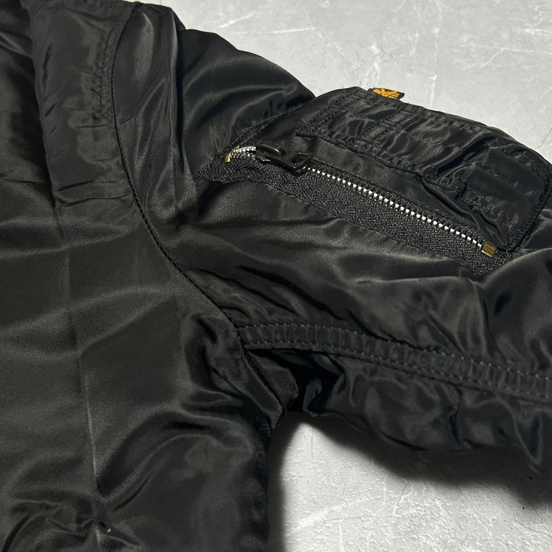 【ALPHA】MA-1 フライトジャケット リバーシブル L ブラック