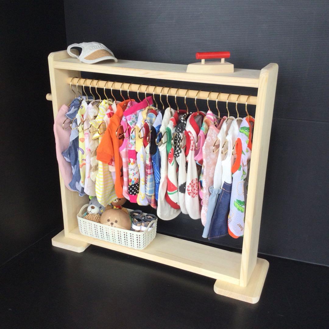 ハンドメイド　ペット、犬服　ハンガーラック　木製　(新品)