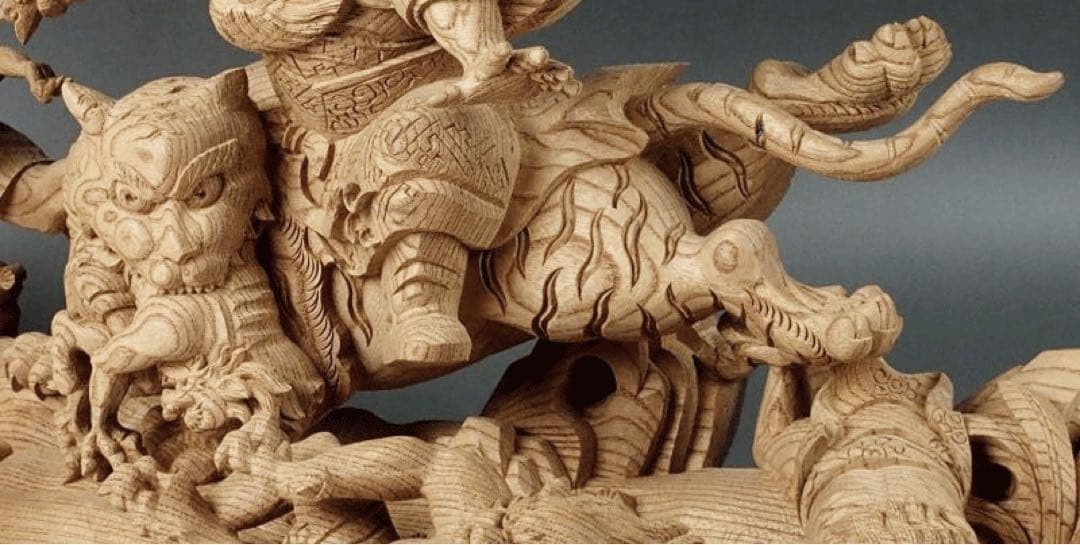 鐘馗捉鬼図　おに退治　河鍋暁斎　箱ありKawanabe Kyosai