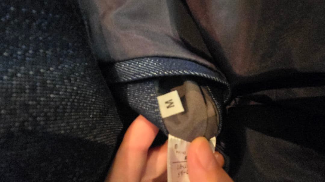 デニム生地　ダークブルー ダブルブレスト トレンチコート