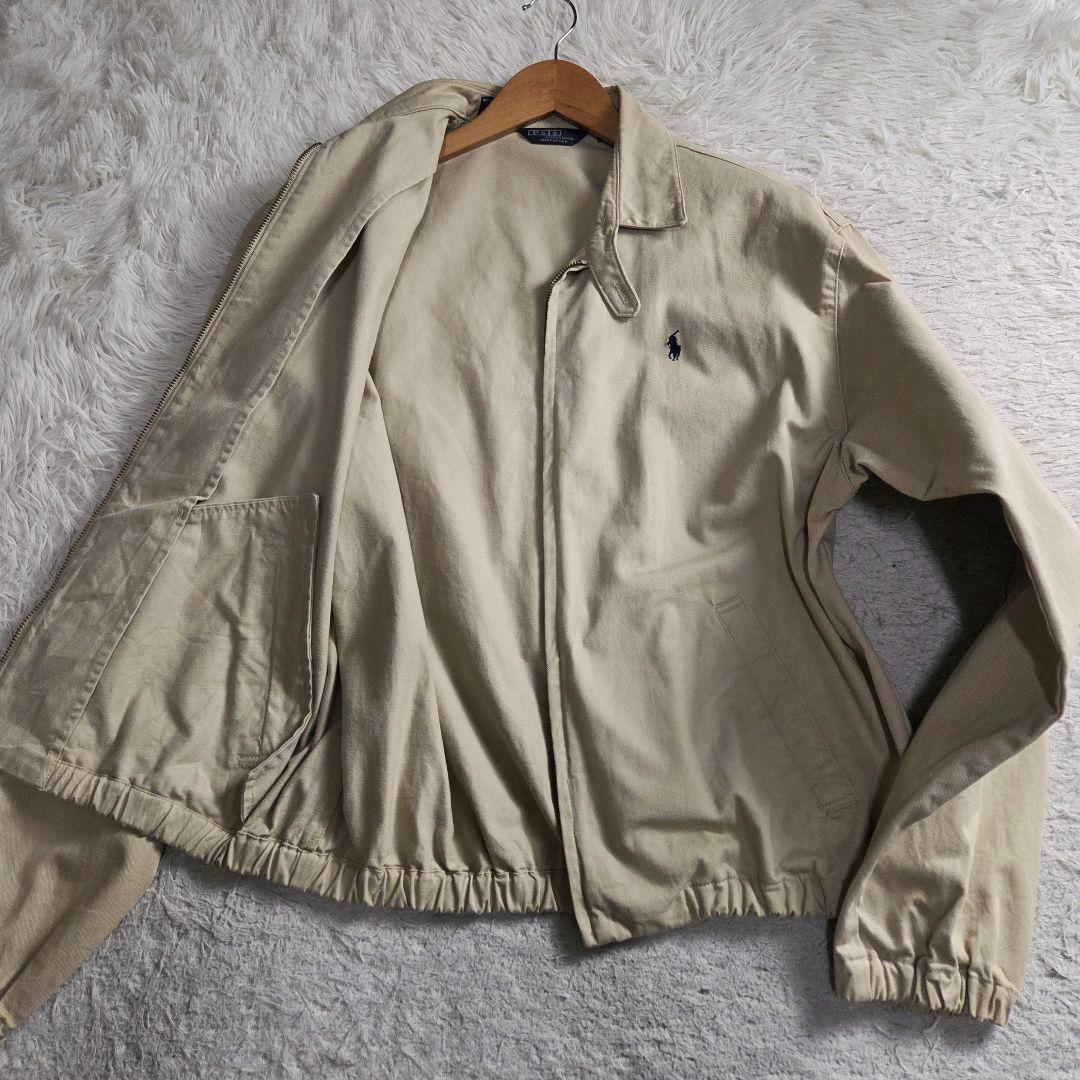 美品 ポロ ラルフローレン スイングトップ 三角タグ サイズL ベージュUSA製