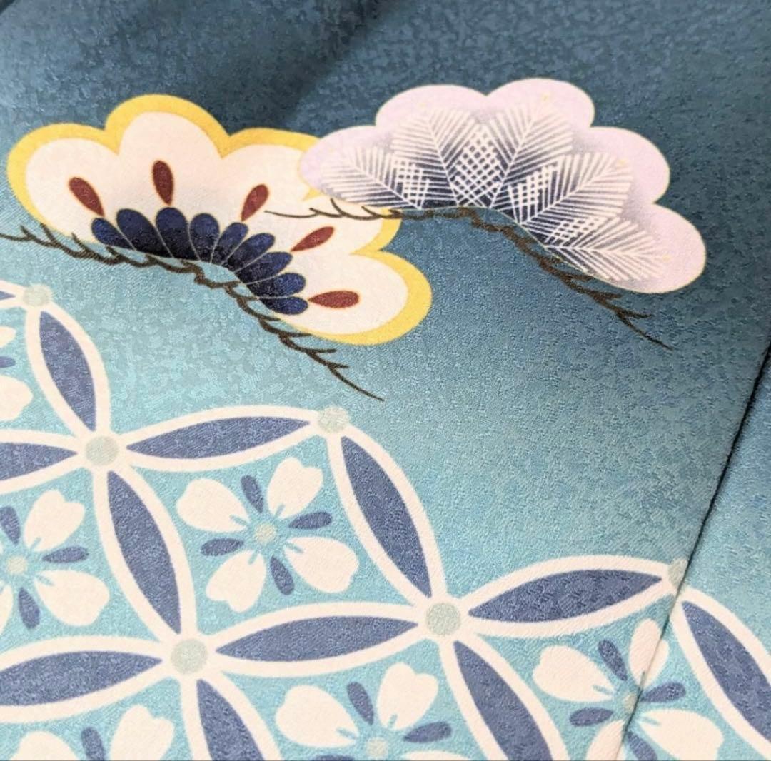 七五三3歳被布コート 【緑青鷹松七宝】男の子