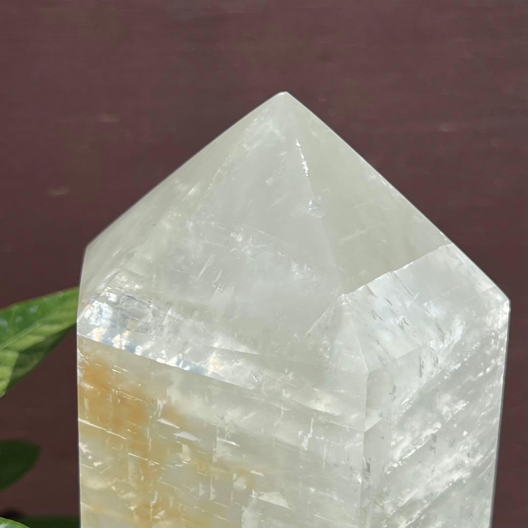 特大！ ほんのりグリーン カルサイト 六角柱 ポイント 天然石 パワーストーン