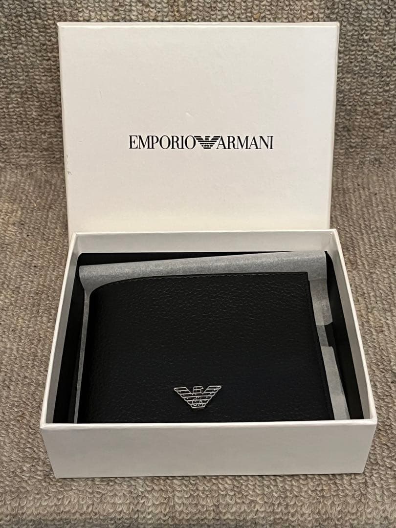 EMPORIO ARMANI 二つ折り財布 ブラック 正規品 箱付