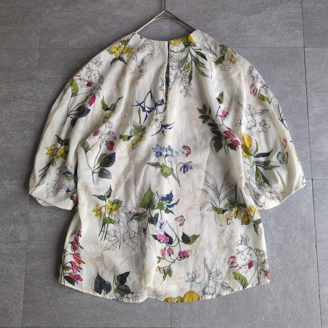 24ss トゥモローランド パピヨンフラワープリント パフスリーブ ブラウス