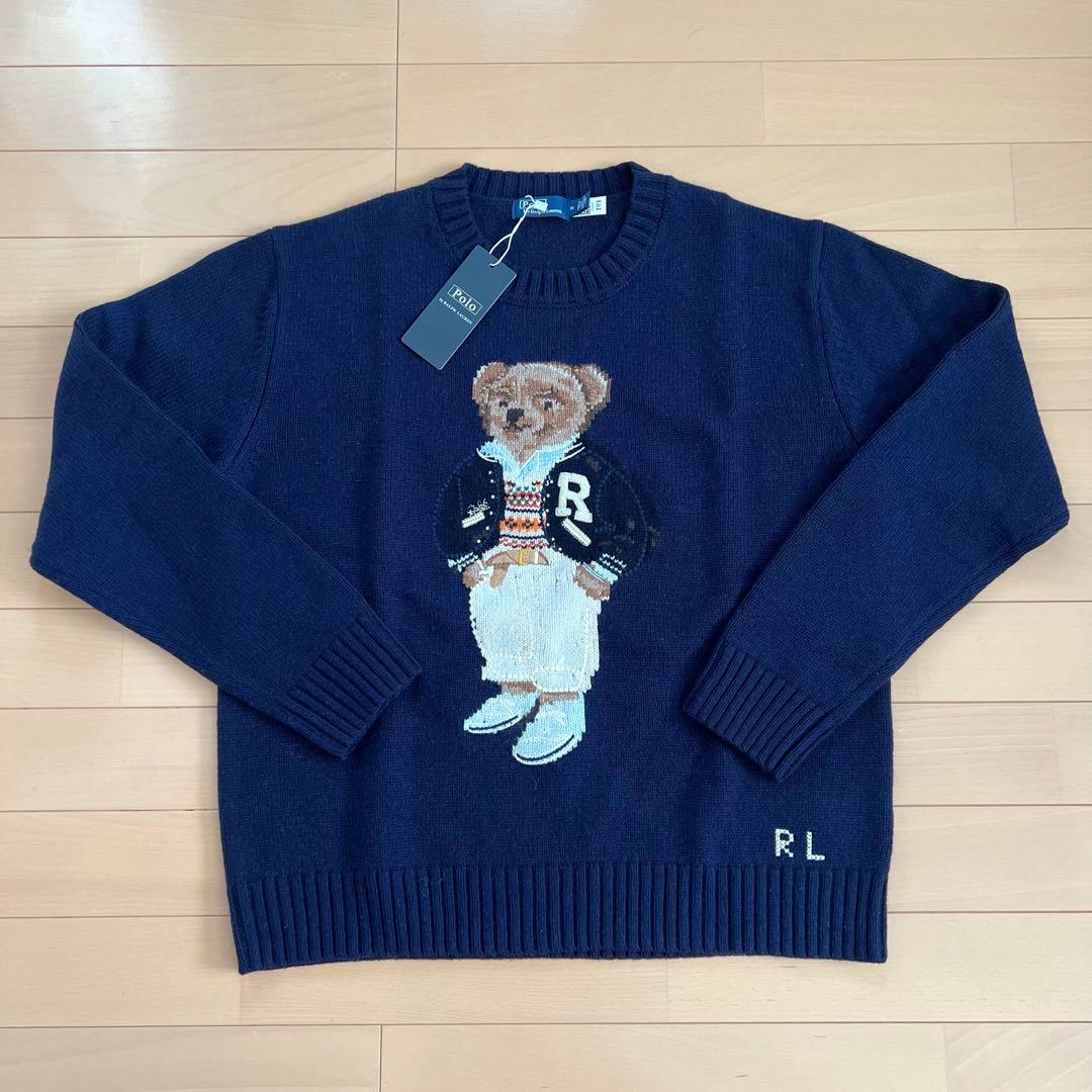 新品✨️激レア✨️POLO ラルフローレン ポロベア ニット セーター ネイビー M