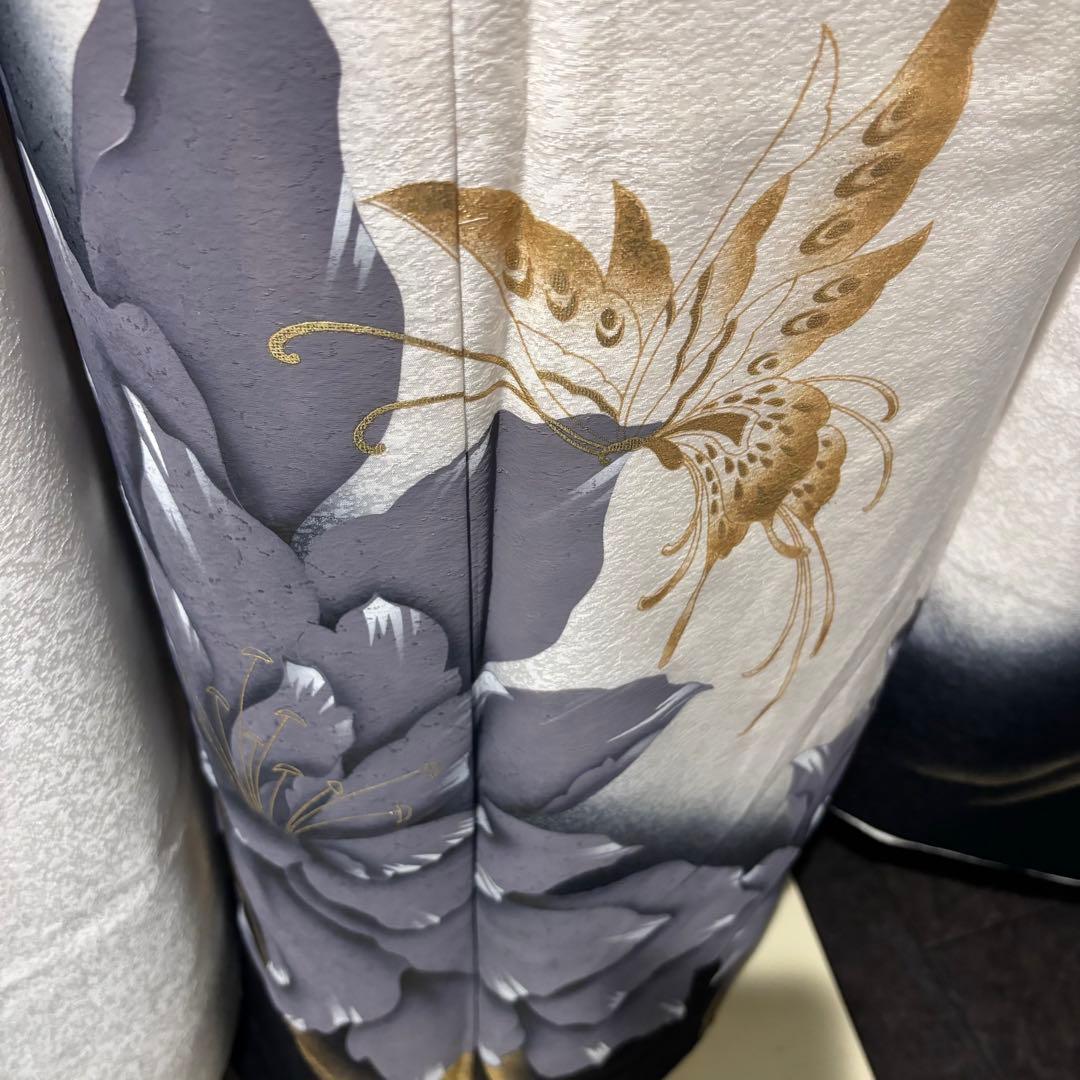 美品　白地　大柄　染分け　金彩　逸品　振袖　フルセット 振り袖