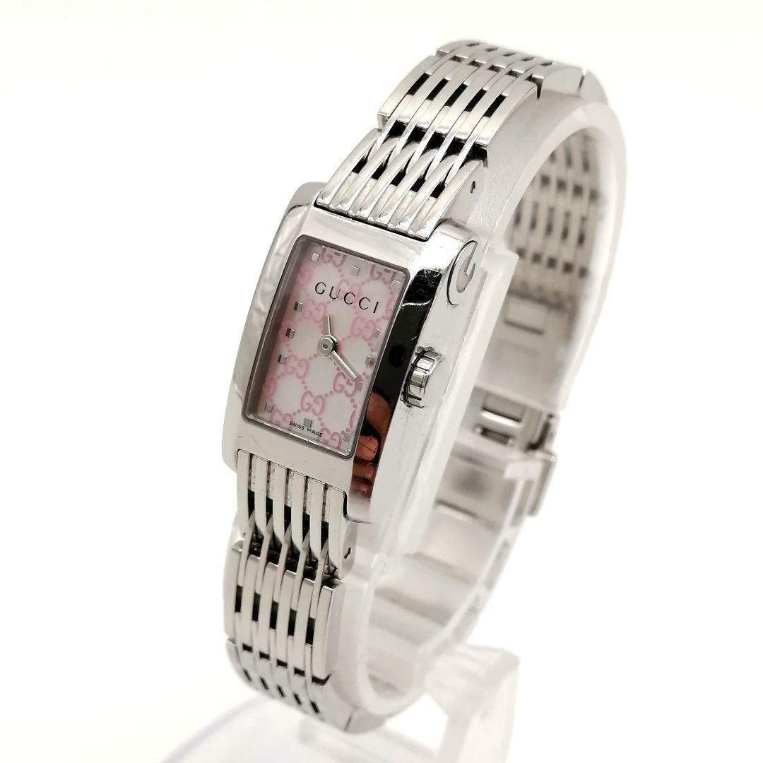 稼働✨ グッチ　G-メトロ　時計　ピンク シェル文字盤　スクエア　【新品電池】