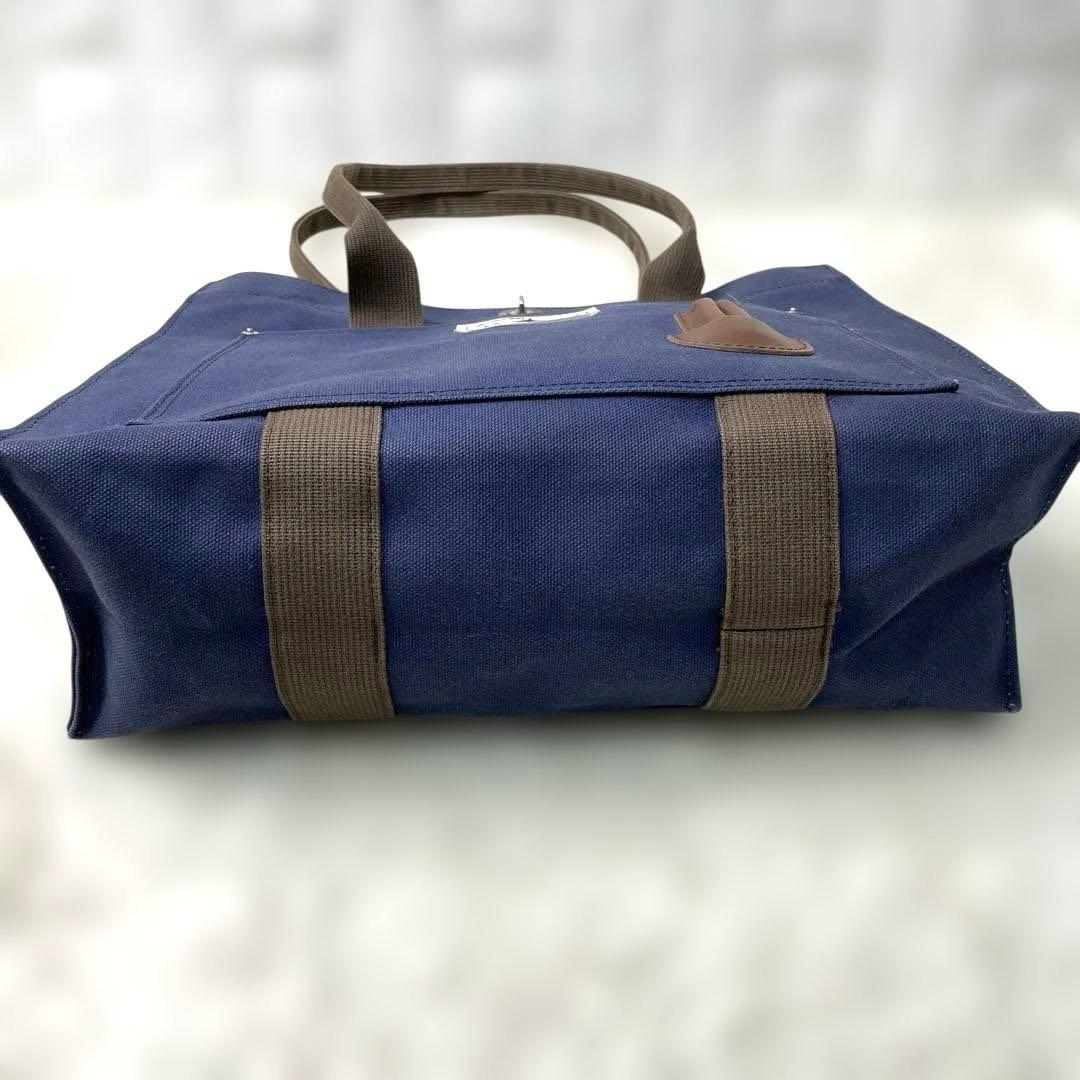 美品✨ 犬印鞄製作所 A4可 キャンバストート中 ネイビー