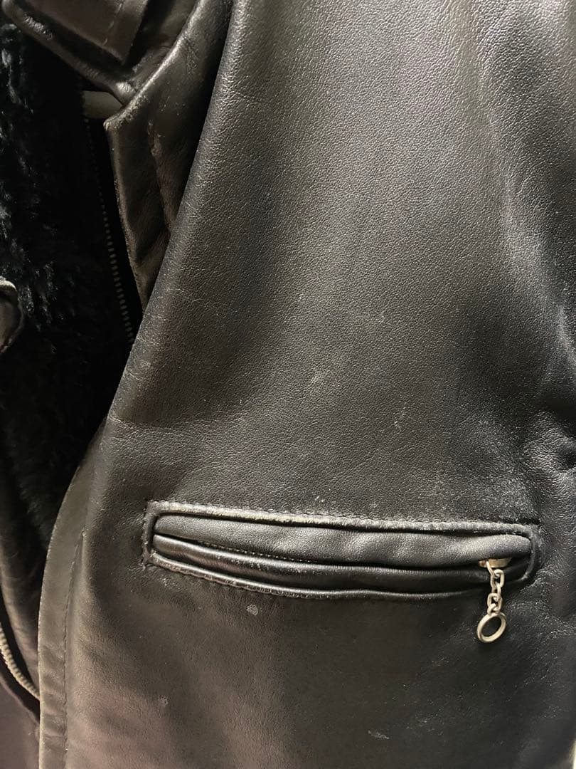 値下げ★Schott ブラックレザーシングルライダースジャケット