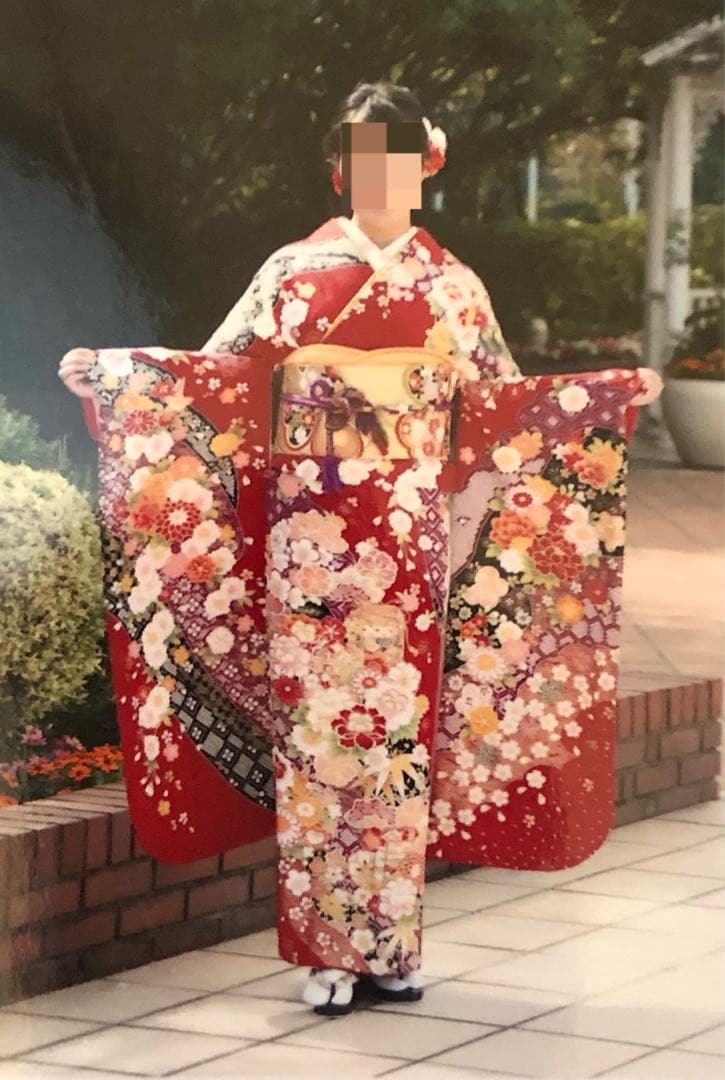 赤色　振袖フルセット　25品目