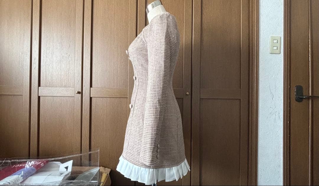 最終お値下げ❣️【Darich】プリーツドッキングツイードミニワンピース-FL