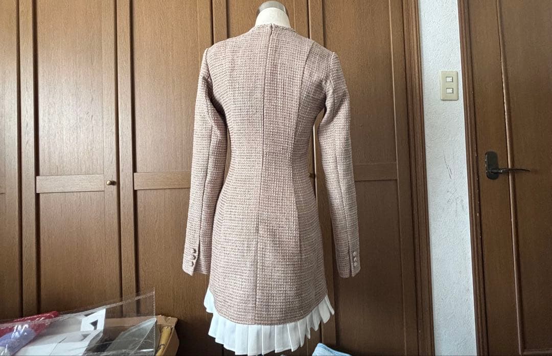 最終お値下げ❣️【Darich】プリーツドッキングツイードミニワンピース-FL