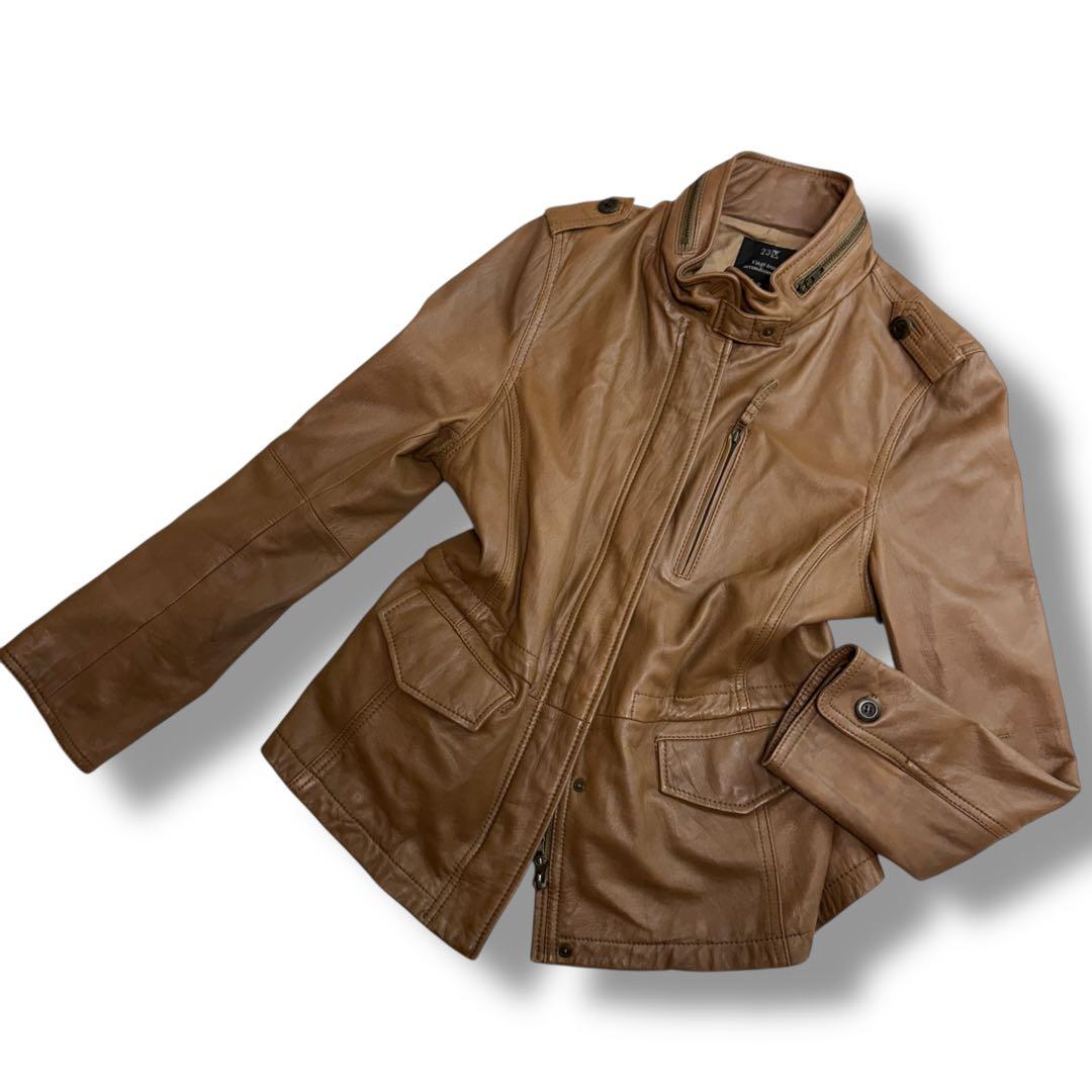 23区 1929 ラムレザー ライダースジャケット 48 羊革　フード収納