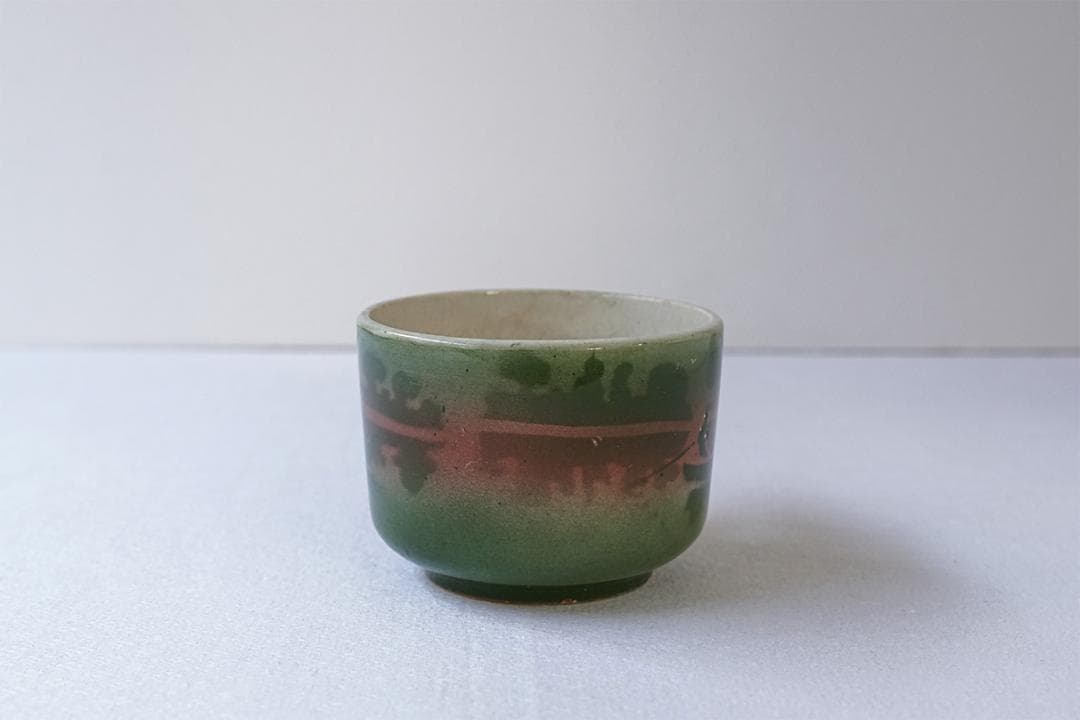 フランスアンティーク　19世紀　ショワジールロワ　カップ　グリーン