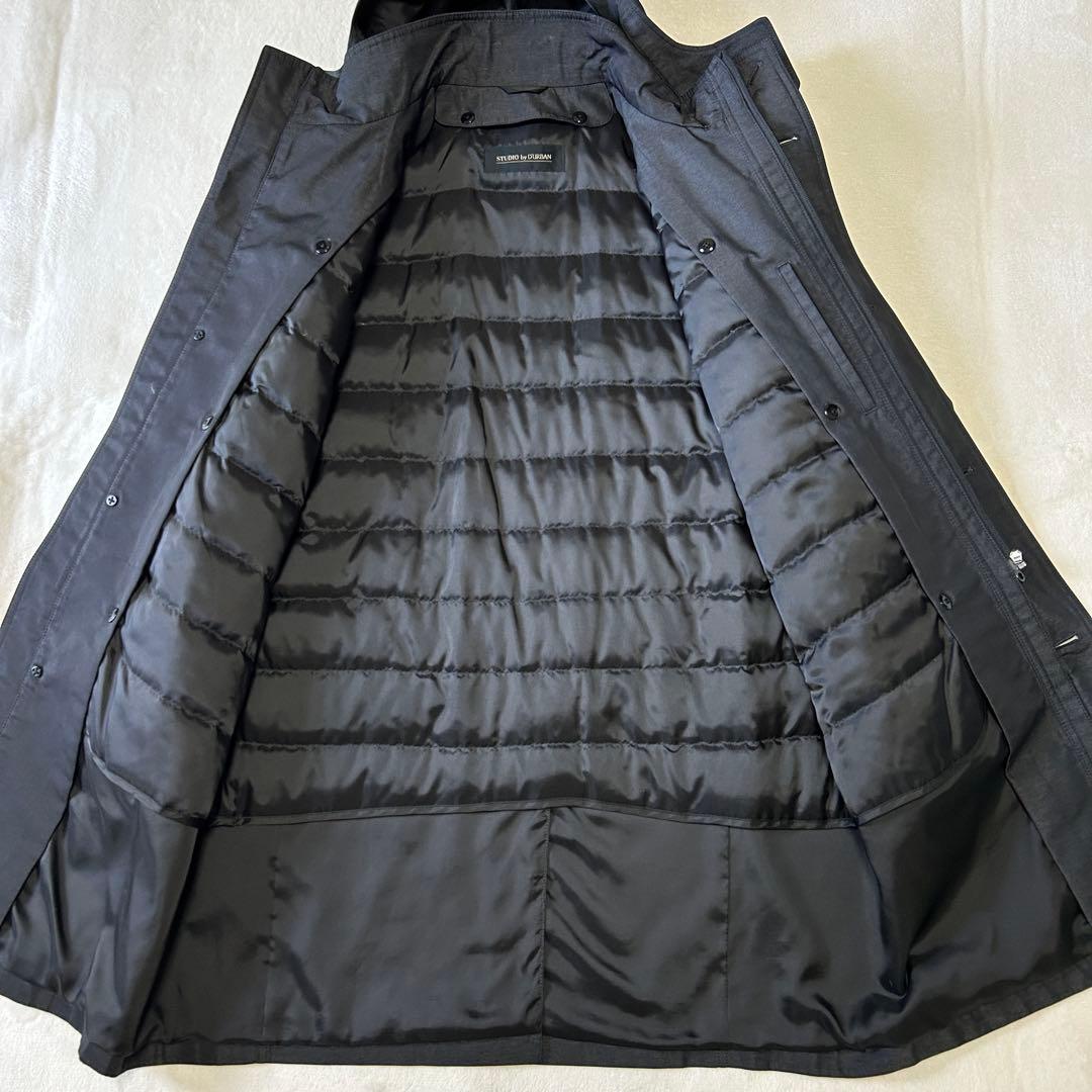 極美品 ダーバン スタンドカラー ダウンライナー ステンカラーコートLフード比翼