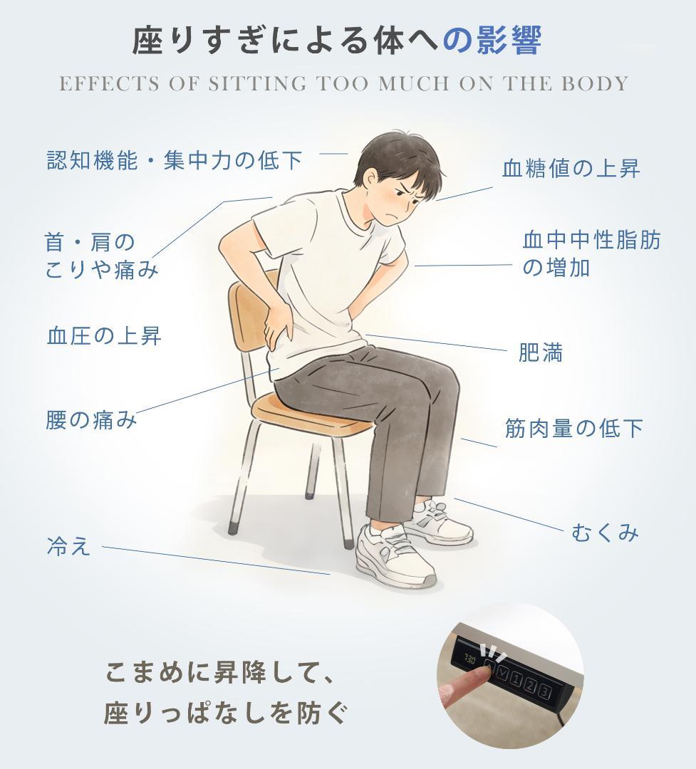 【ナチュラル】電動昇降デスク スタンディングデスク 幅100cm 昇降式テーブル