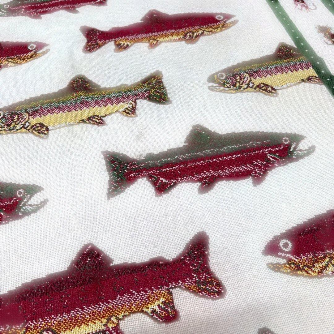 釣り　魚　マルチカバー　ソファカバー　ヴィンテージラグ　184x124