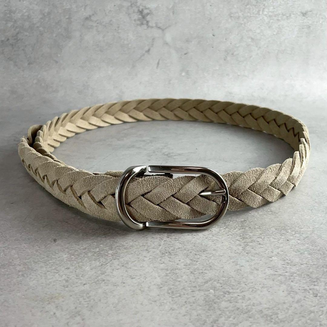 【美品/付属品完備】ブルネロクチネリ レザー ベルト スエード ベージュ系