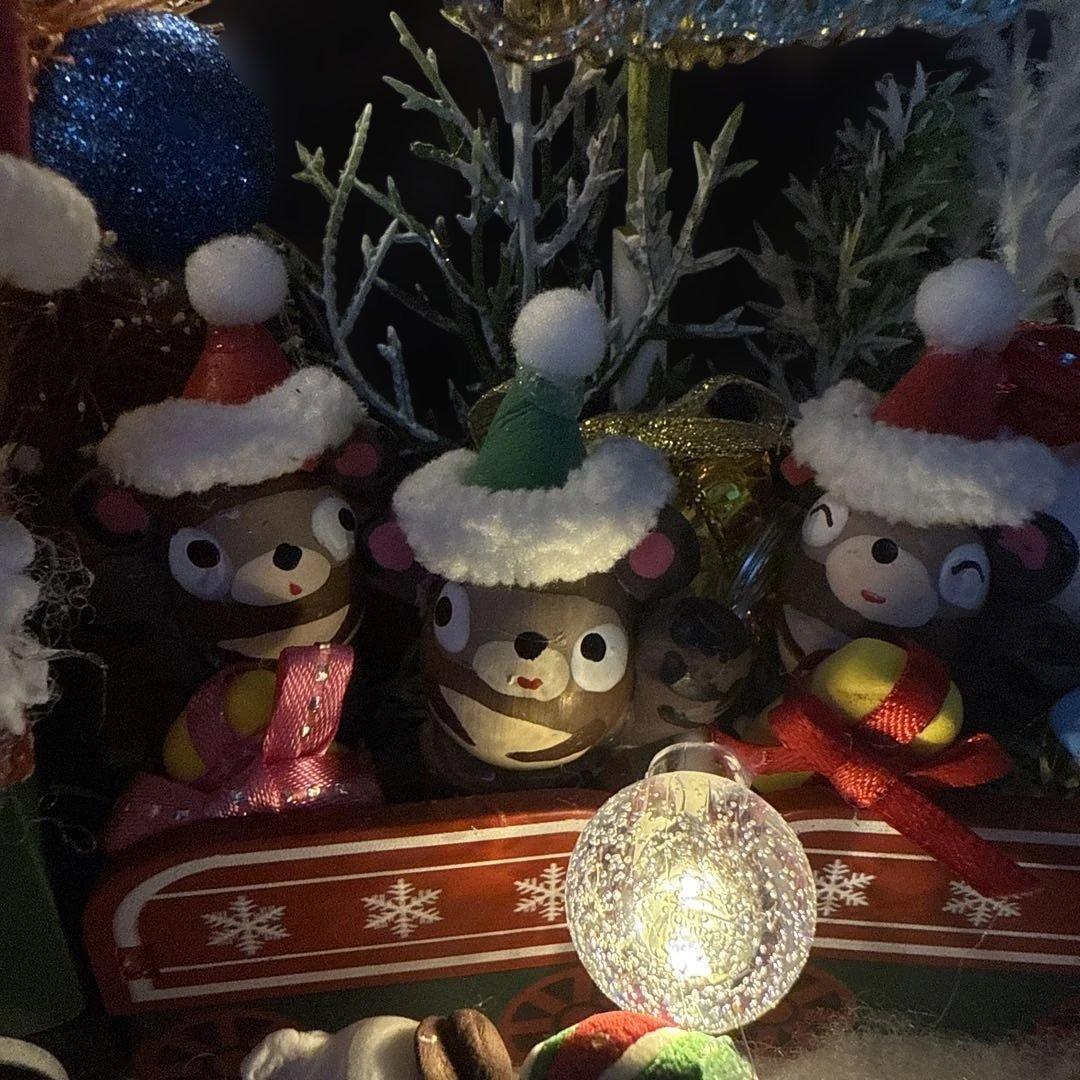 どんぐりアート♡ Xmasタペストリー風リース＆ let's goトレイン♡