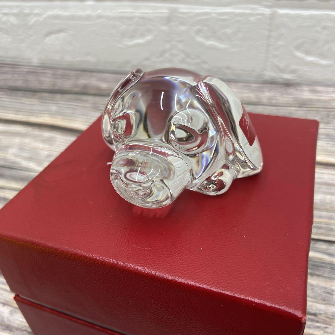 【美品】バカラ　お茶犬　伊藤園　犬　ドッグ　箱付き　クリスタルオブジェ