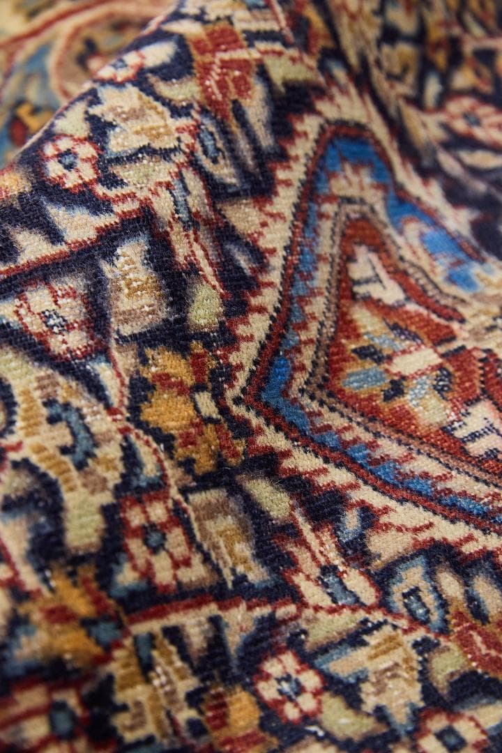 ヴィンテージラグ　ペルシャ絨毯　メダリオン（184×122cm）赤　青　ベージュ