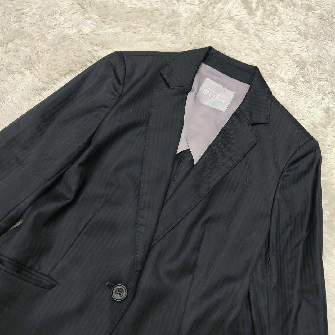 最高級 ロロピアーナ イタリア製生地 シルク混 パンツスーツ 濃紺