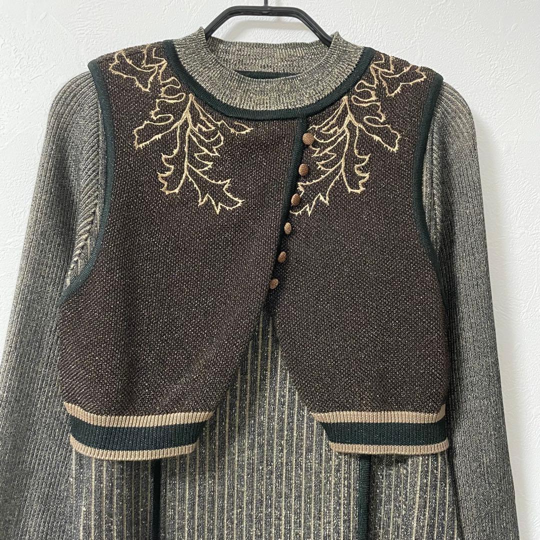 PUBLIC TOKYO エンブロイダリーニットワンピース