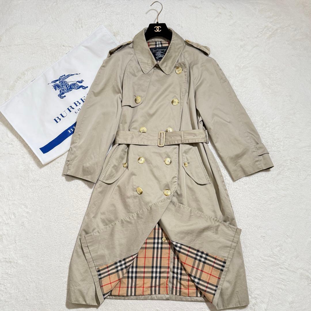 バーバリー　トレンチコート　ロング　ノバチェック　ヴィンテージ　男女兼用