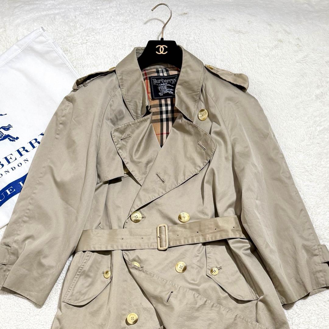 バーバリー　トレンチコート　ロング　ノバチェック　ヴィンテージ　男女兼用