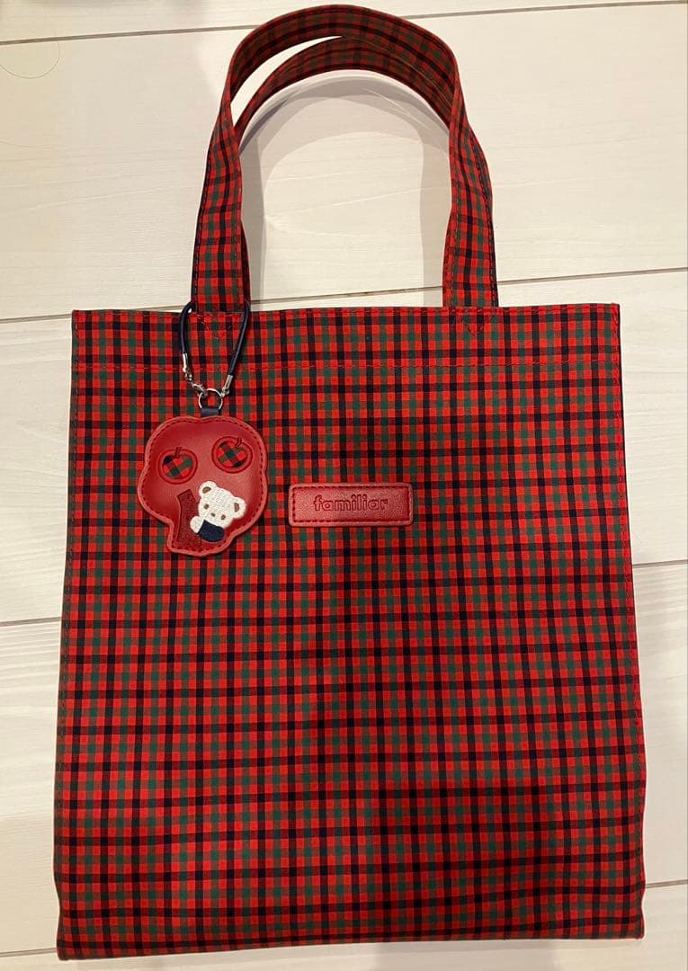 ファミリア チェック トートバッグ