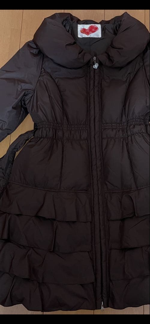 ❤️新品タグ付き＆Love❤️ダウンコート LL 美シルエット Aライン フリル