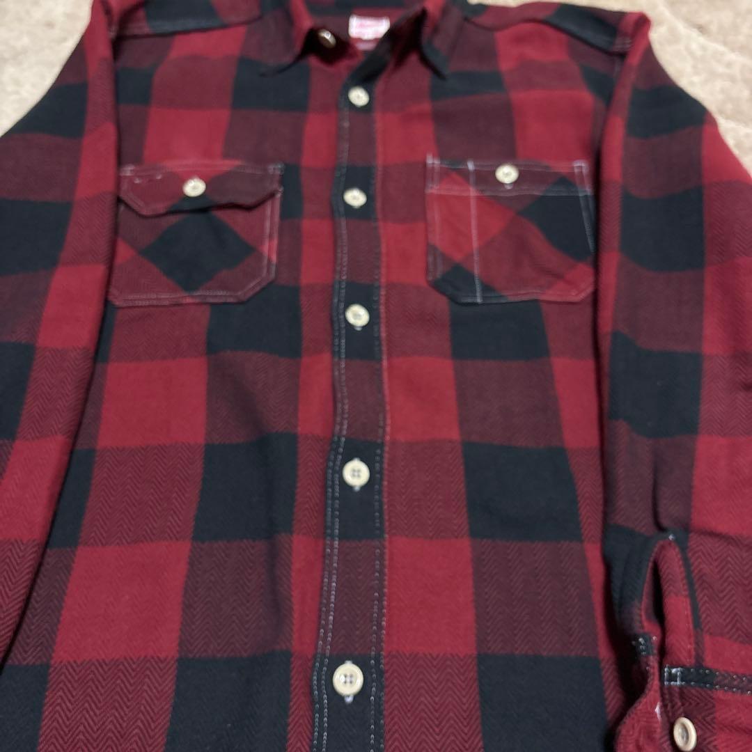 桃太郎ジーンズ　ヘビーネルシャツ　size42