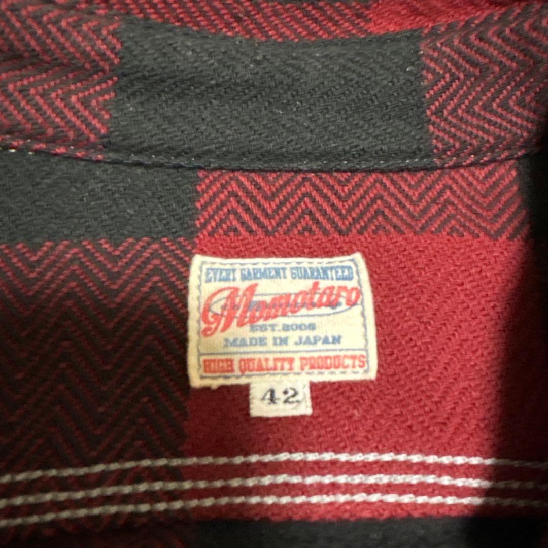 桃太郎ジーンズ　ヘビーネルシャツ　size42