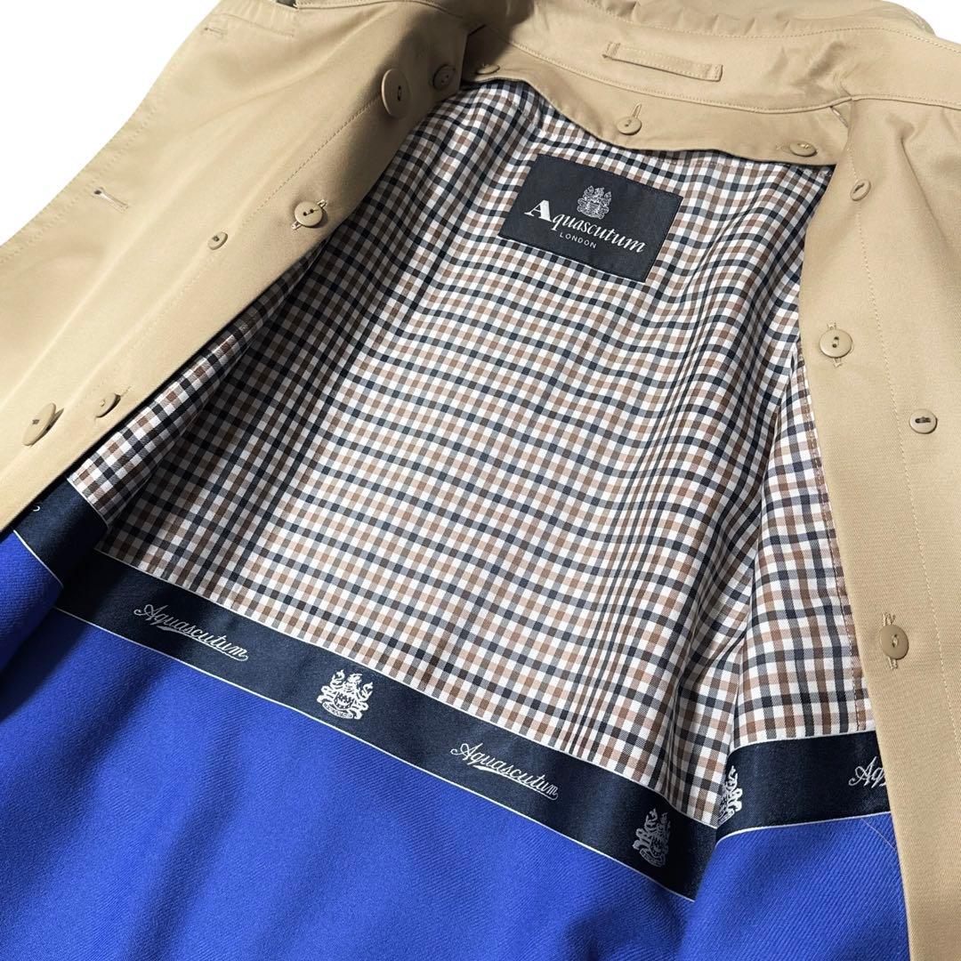 極美品✨️￥15万　アクアスキュータム　ベーシック トレンチコート ハニーベージュ