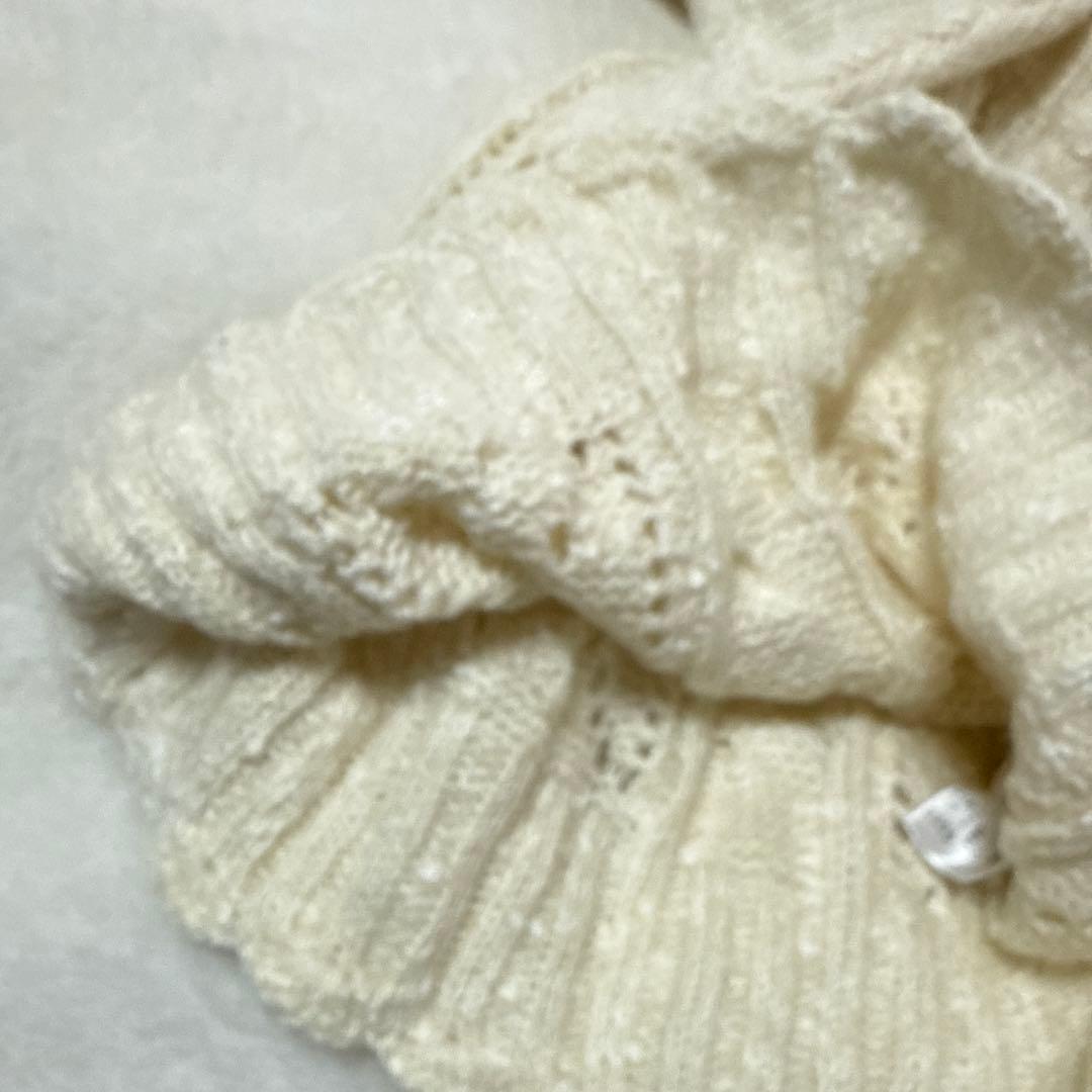 リズリサ　ケーブル編み　ニット 長袖　背中リボンが可愛い　M