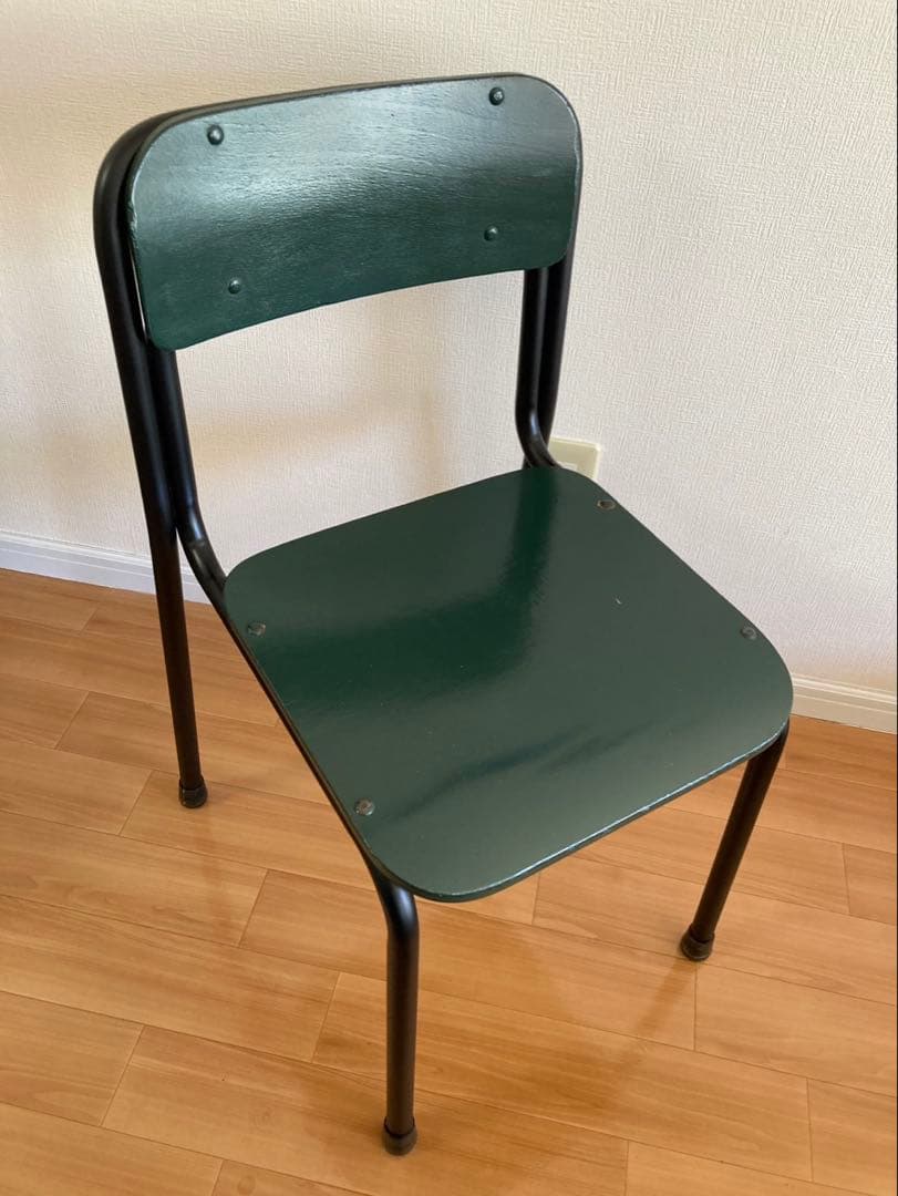 リメイク 学校椅子 緑色 グリーン イス チェア 学習 かわいい レトロ