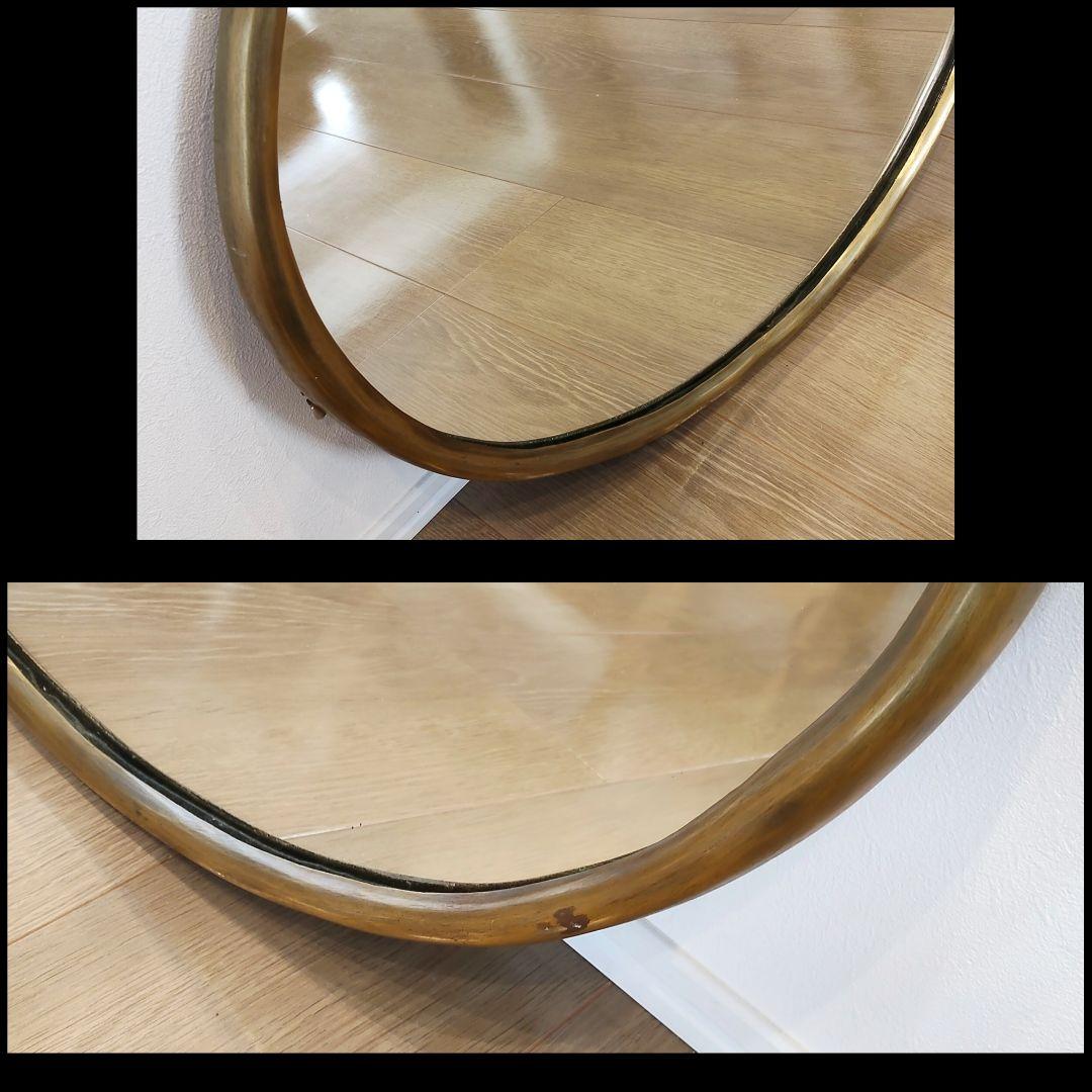 ZARA  ザラホーム ゴールド 金属 ウォールミラー 壁掛け鏡 楕円