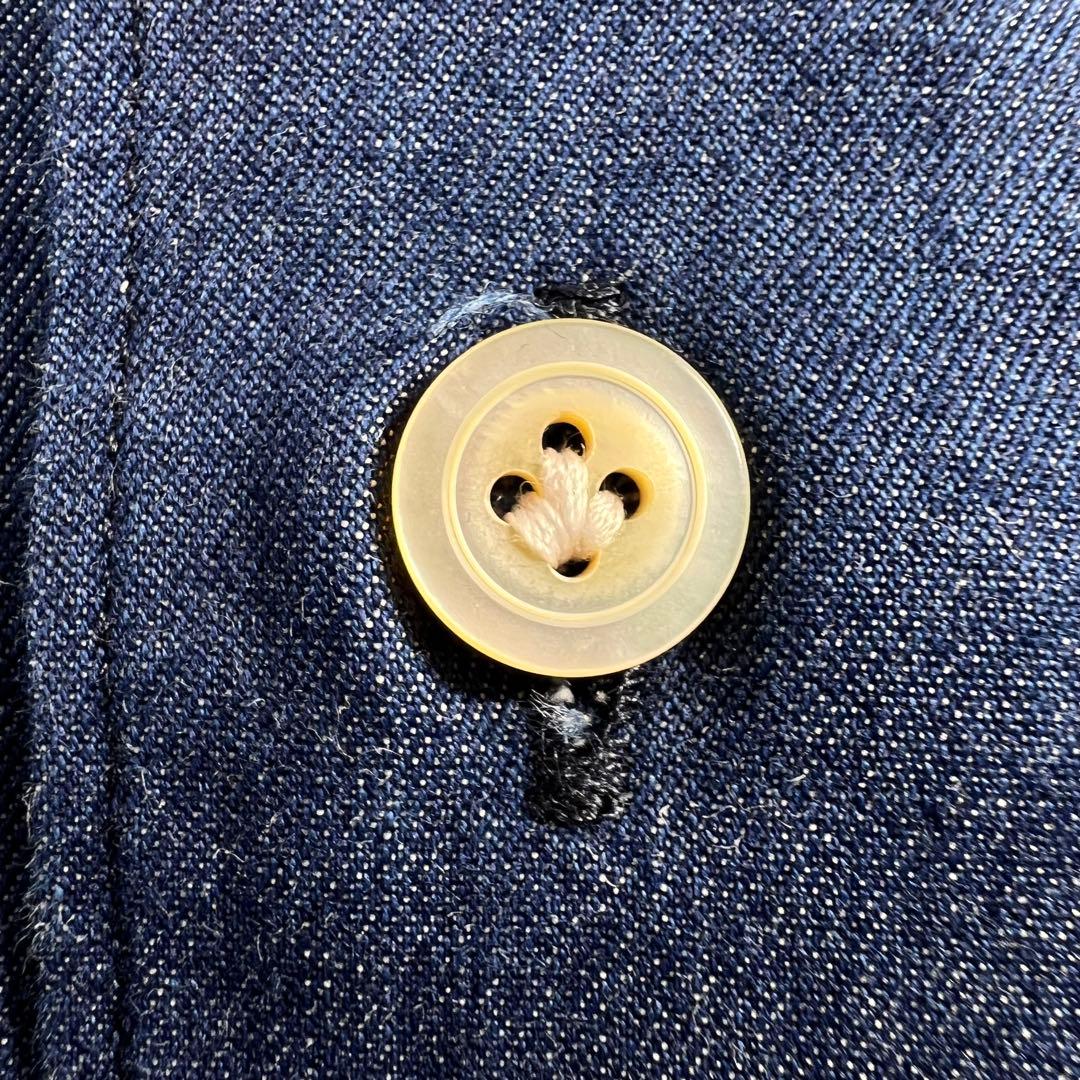 新品同様 Finamore デニム ドレスシャツ サイズS インディゴ染め