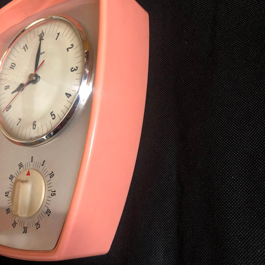 未使用　レトロ　時計　タイマー付　掛け時計　インテリア　アンティーク