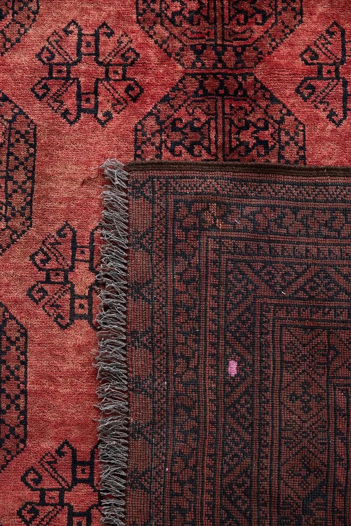 大型ヴィンテージラグ　トライバルラグ　アフガニスタン産（274×198cm）赤