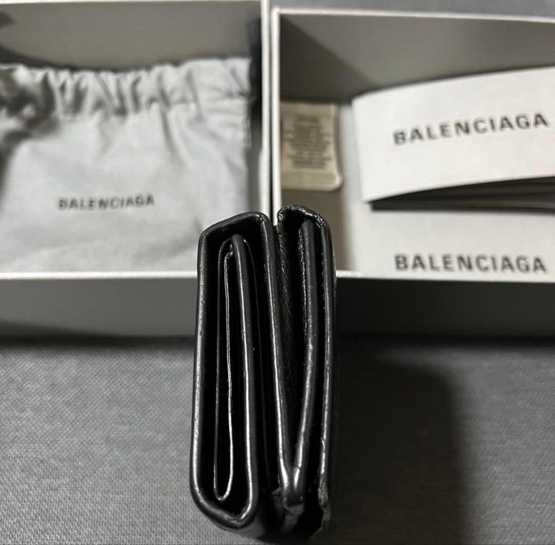 【美品】BALENCIAGA 三つ折り財布 ブラック