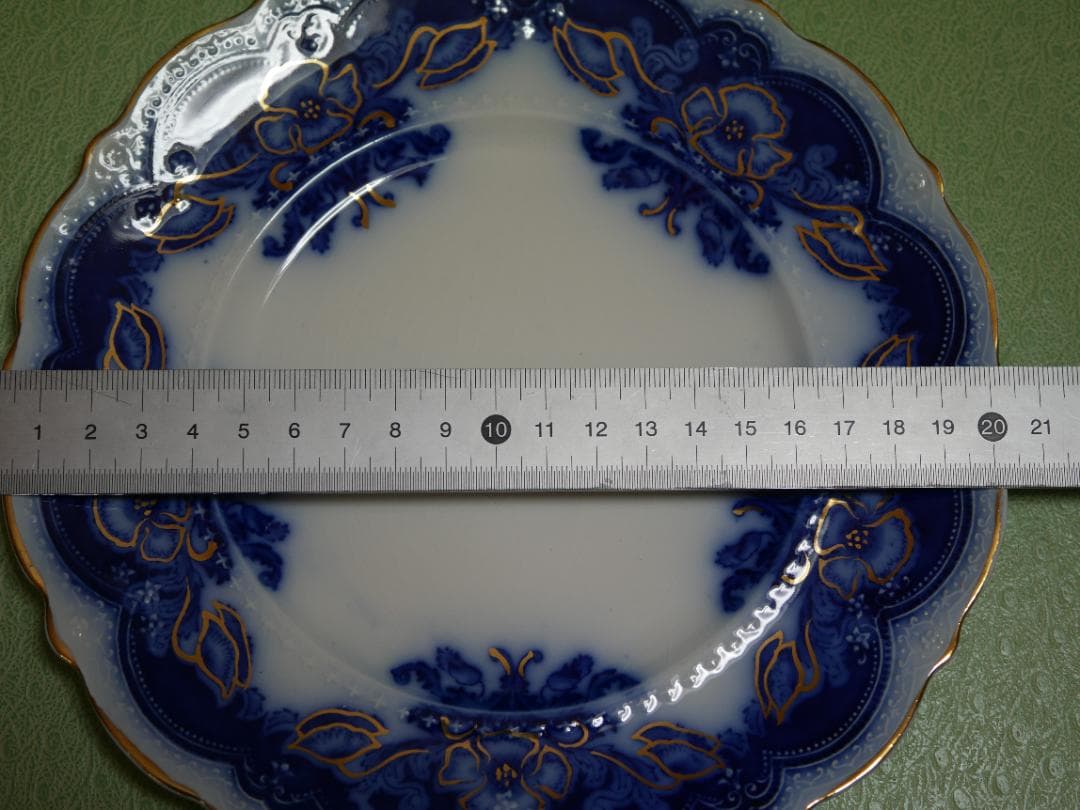 ジョンソンブラザーズ アンティークフロウブルー 約２０センチプレート・貫入有り