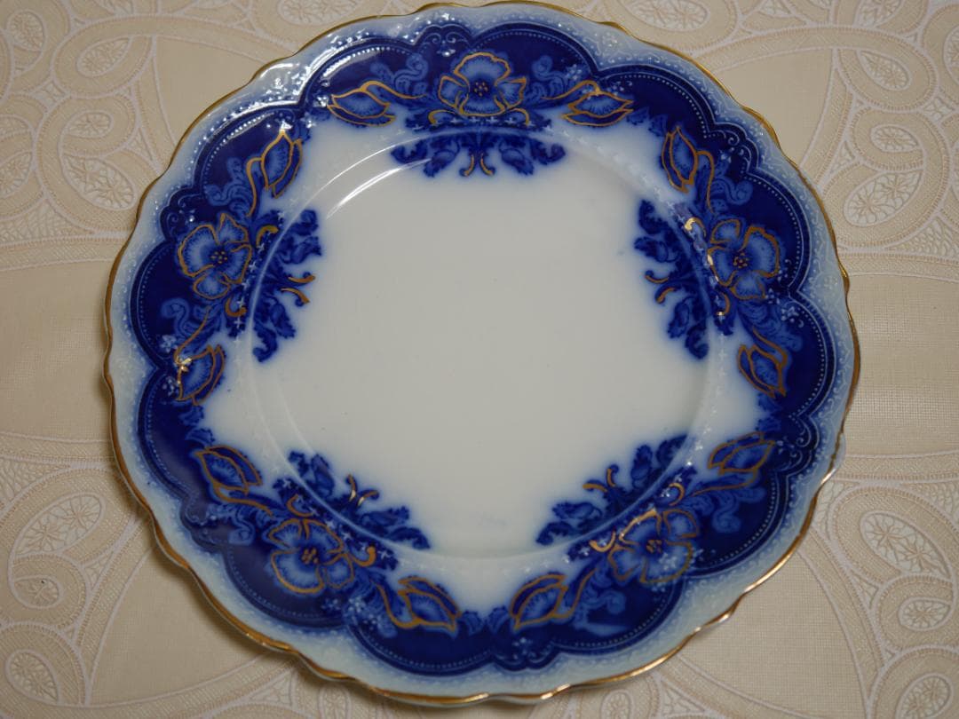 ジョンソンブラザーズ アンティークフロウブルー 約２０センチプレート・貫入有り