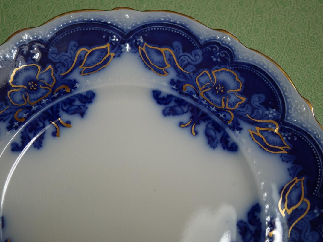 ジョンソンブラザーズ アンティークフロウブルー 約２０センチプレート・貫入有り