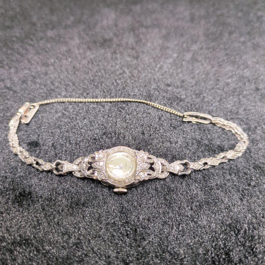 Hamilton　ダイヤモンドベゼル　14K　腕時計　非稼働　アンティーク