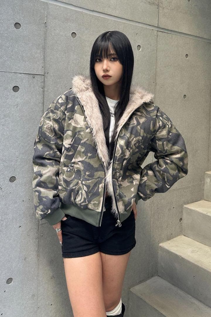 【KsG】【韓国ストリート】カモフラージュファージャケット