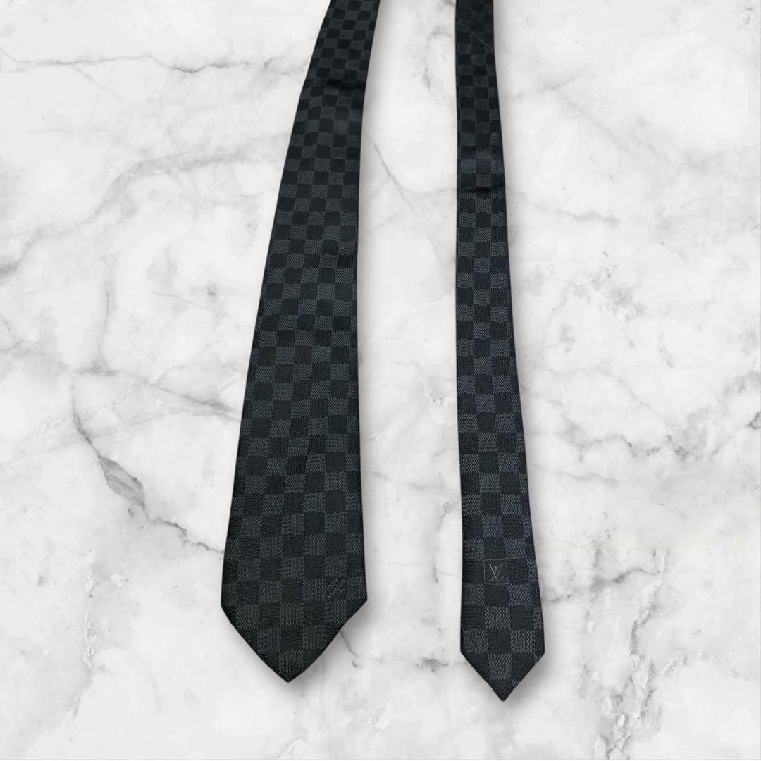 【箱付き】LOUIS VUITTON ルイヴィトン　ネクタイ　ダミエ　黒